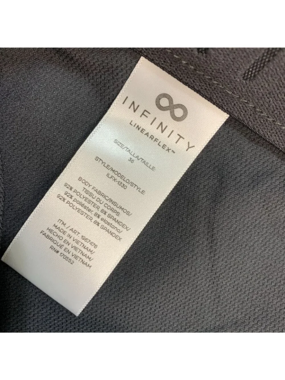 NWT Infinity LinearFlex Men's 36 Dark Gray Hybrid Stretch Shorts